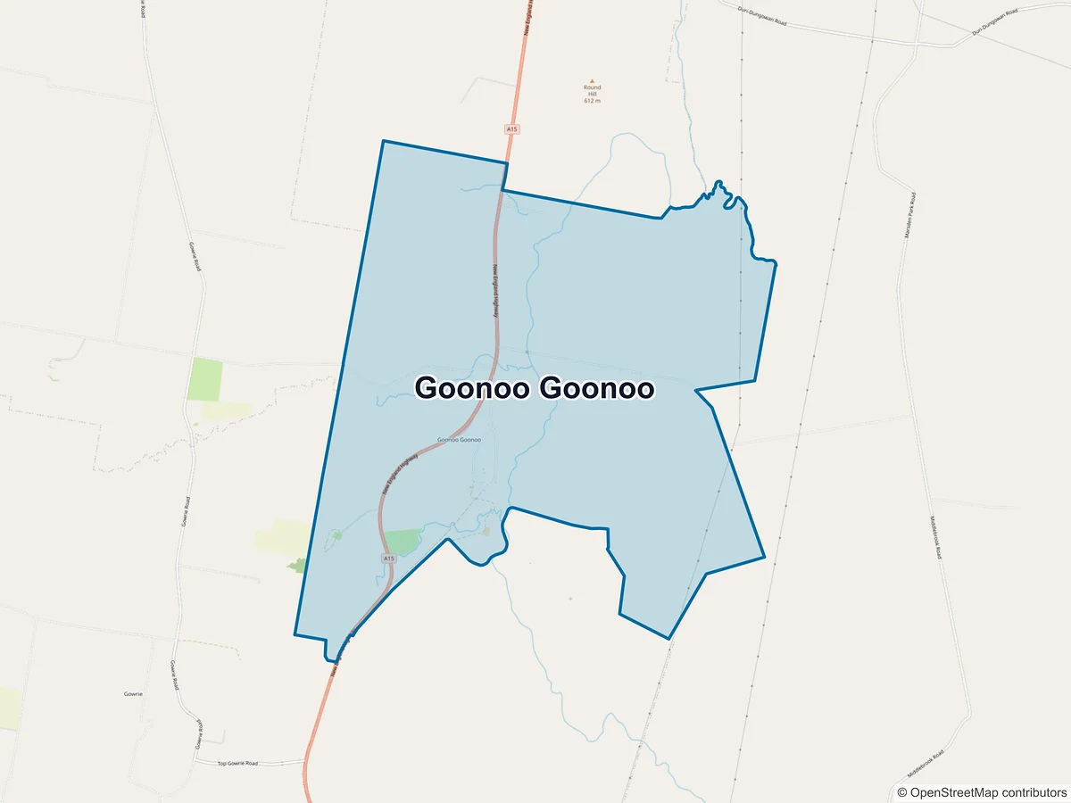 Map of Goonoo Goonoo, NSW, Australia