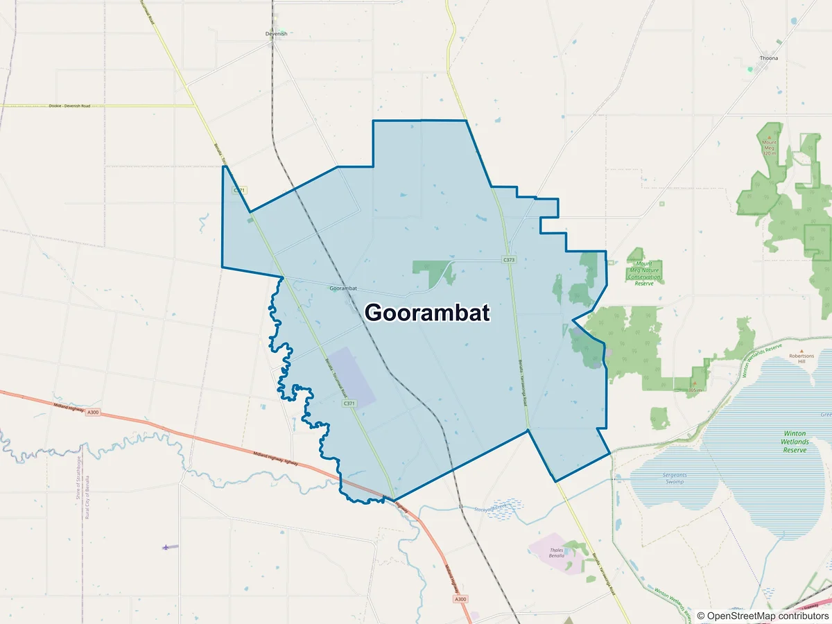 Map of Goorambat, VIC, Australia