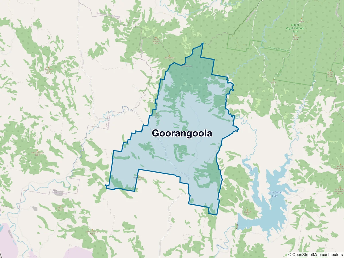 Map of Goorangoola, NSW, Australia
