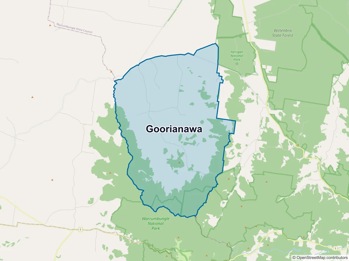 Map of Goorianawa, NSW, Australia