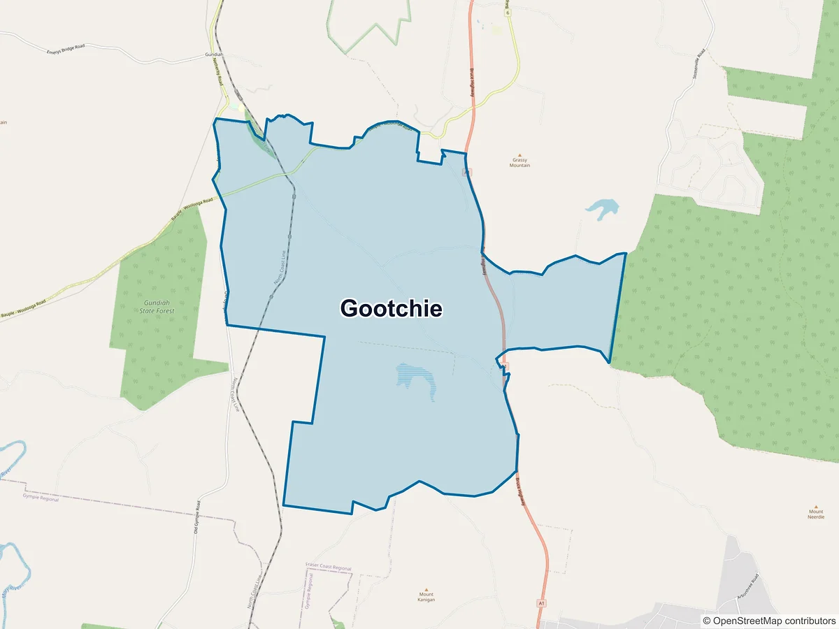 Map of Gootchie, QLD, Australia