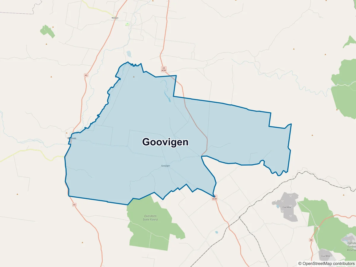Map of Goovigen, QLD, Australia