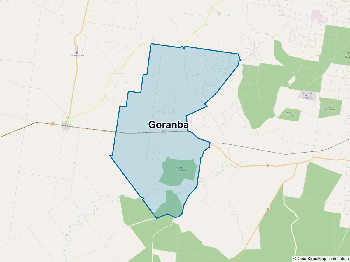 Map of Goranba, QLD, Australia