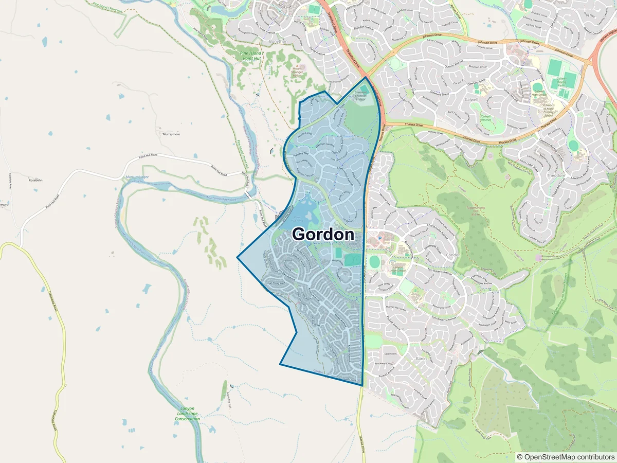 Map of Gordon, ACT, Australia