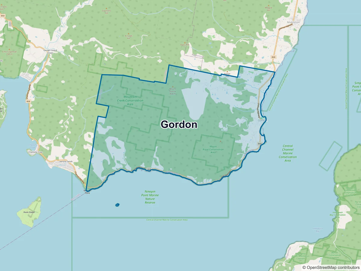 Map of Gordon, TAS, Australia