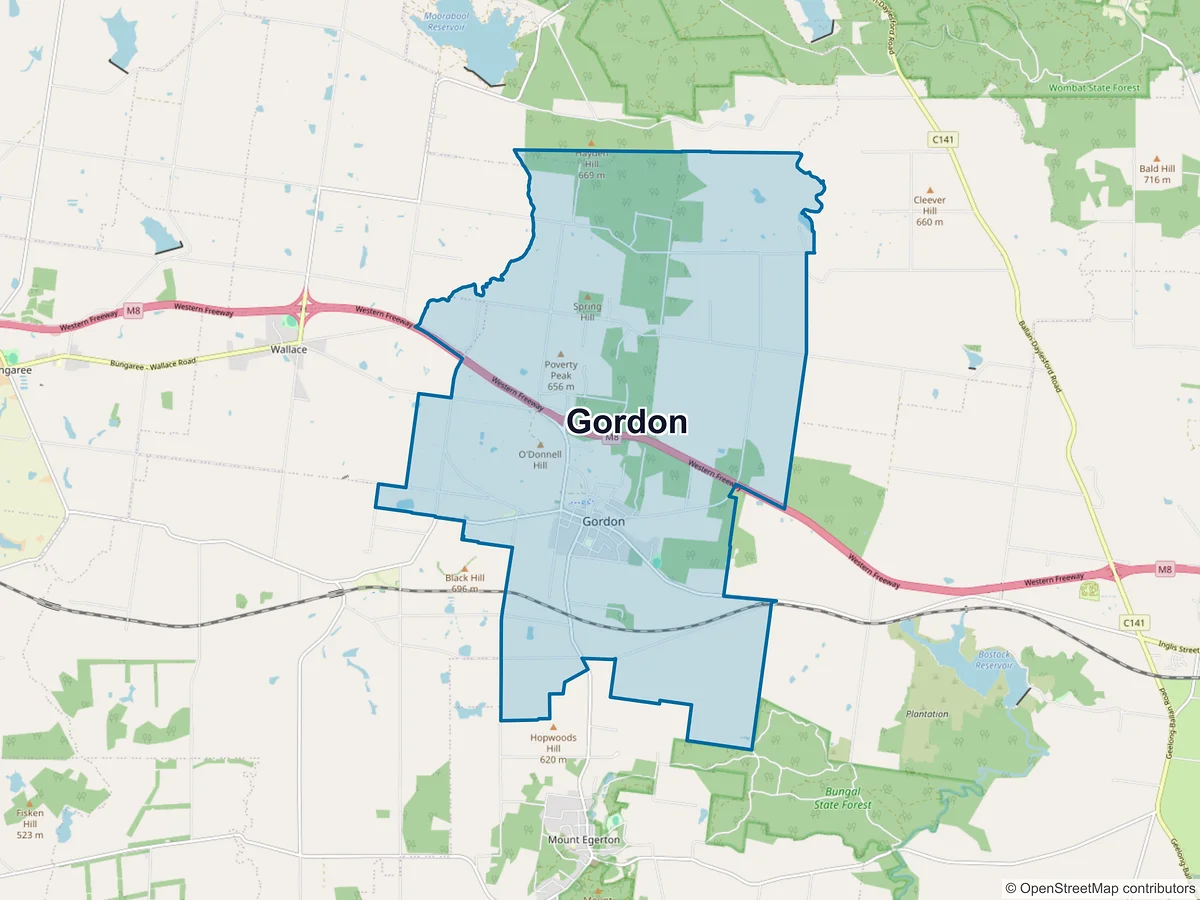 Map of Gordon, VIC, Australia