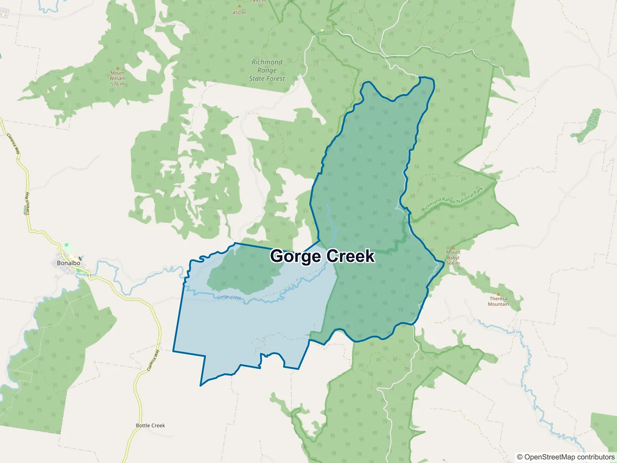Map of Gorge Creek, NSW, Australia