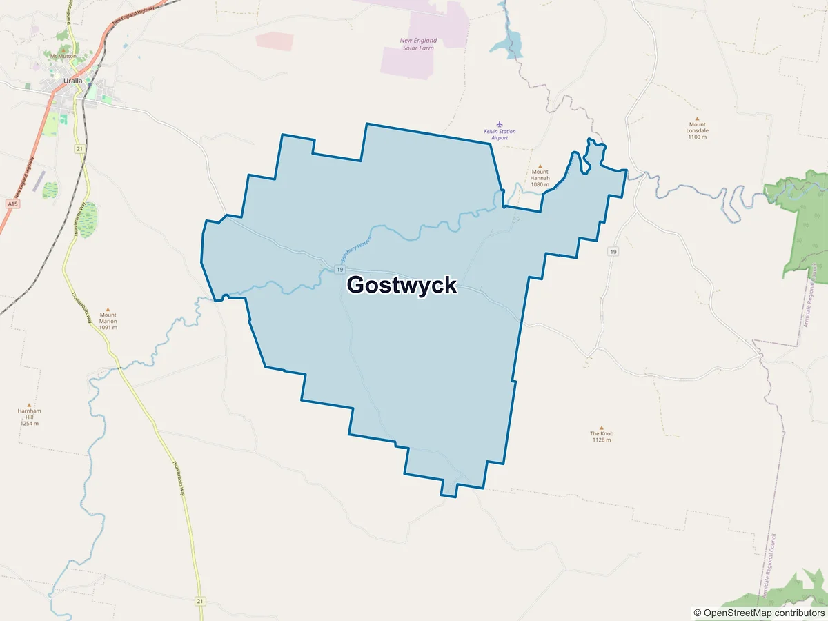 Map of Gostwyck, NSW, Australia