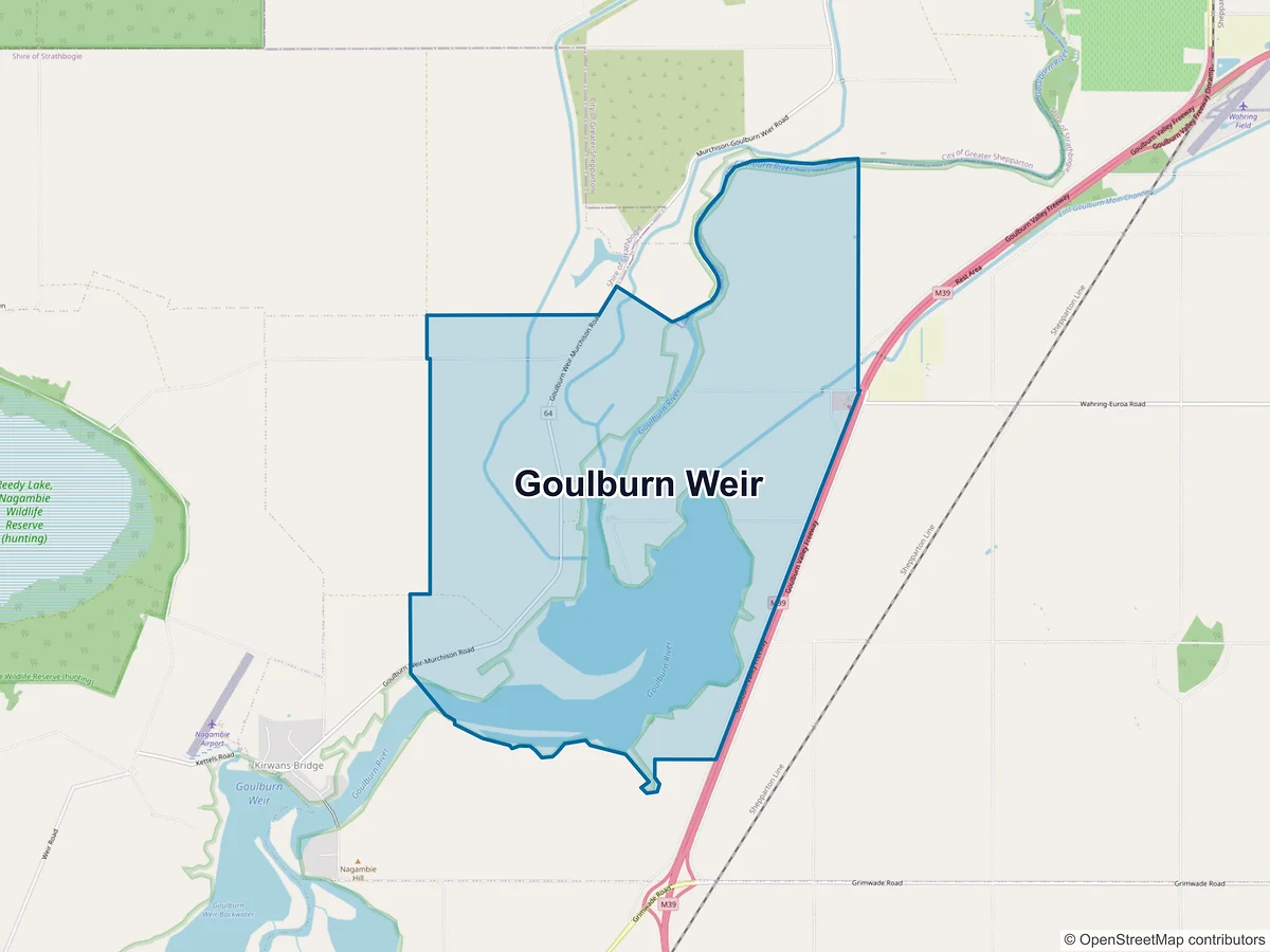 Map of Goulburn Weir, VIC, Australia