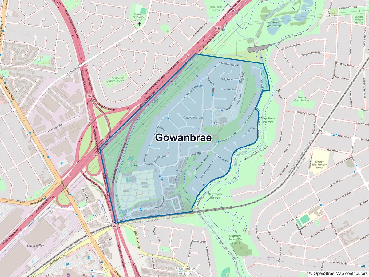 Map of Gowanbrae, VIC, Australia