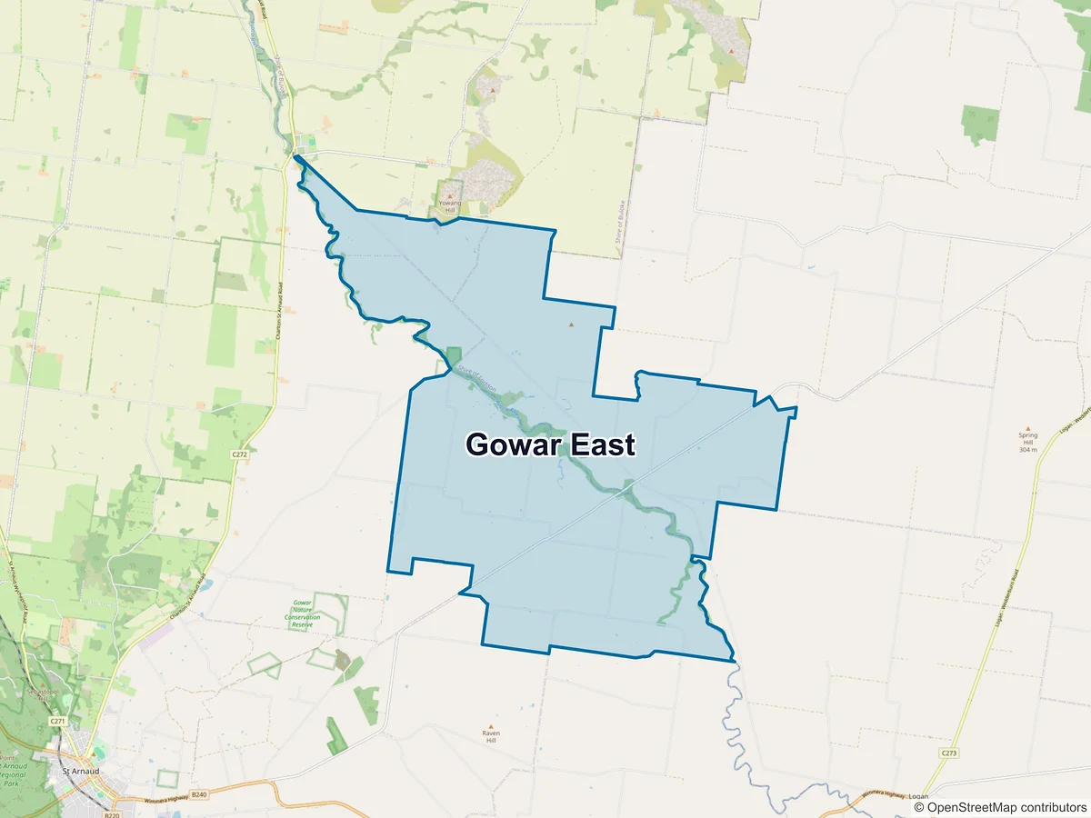 Map of Gowar East, VIC, Australia