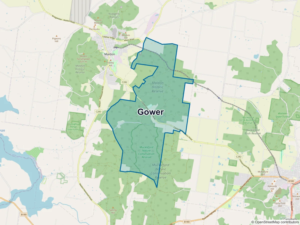 Map of Gower, VIC, Australia