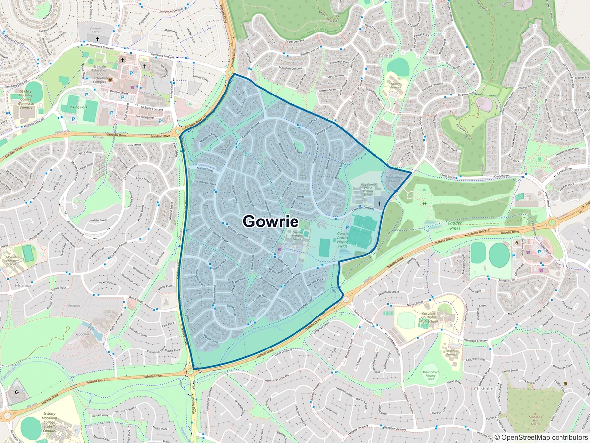 Map of Gowrie, ACT, Australia