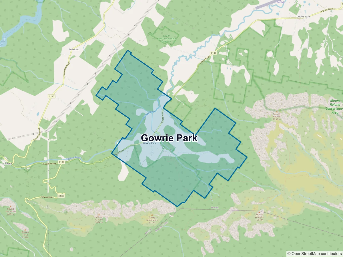 Map of Gowrie Park, TAS, Australia