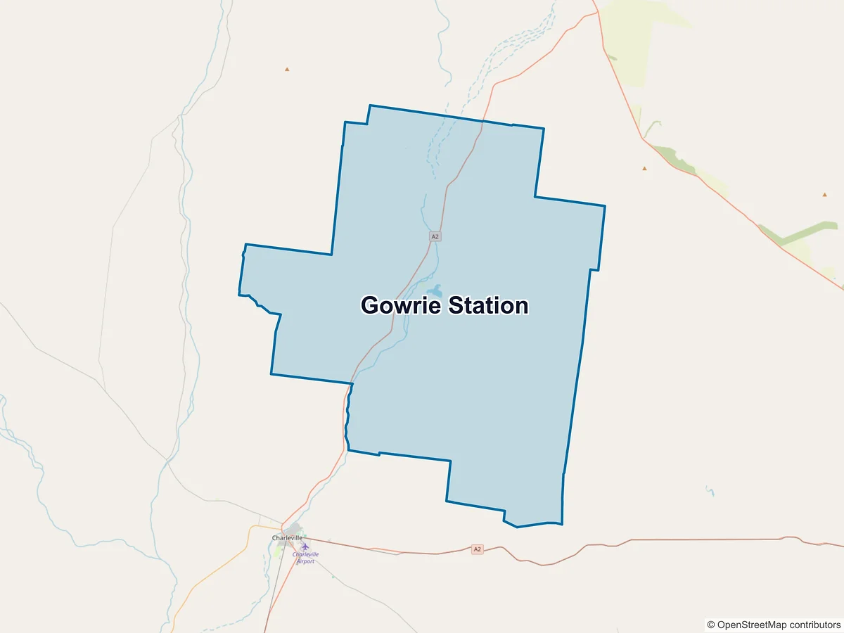 Map of Gowrie Station, QLD, Australia
