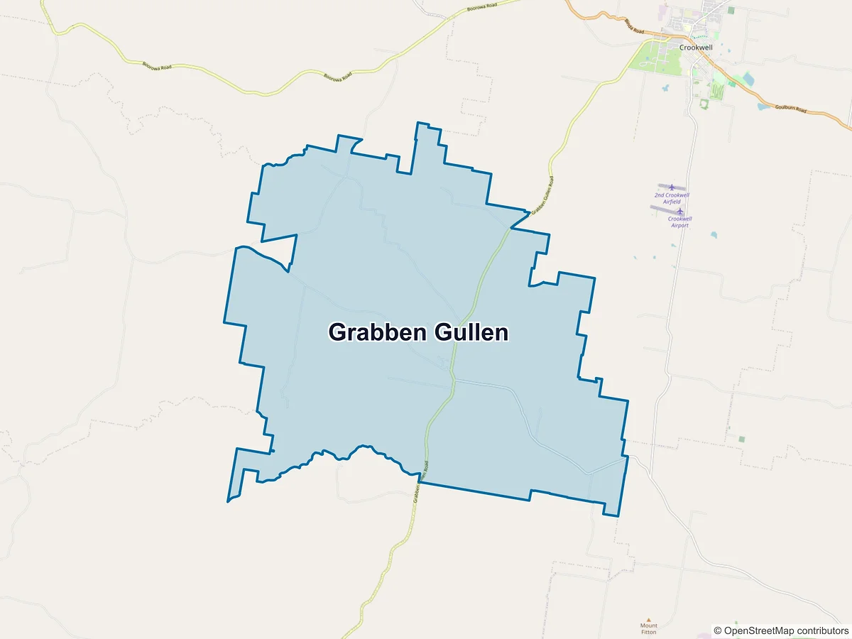 Map of Grabben Gullen, NSW, Australia