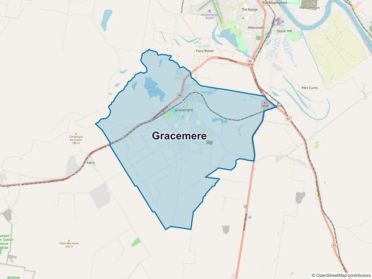 Map of Gracemere, QLD, Australia