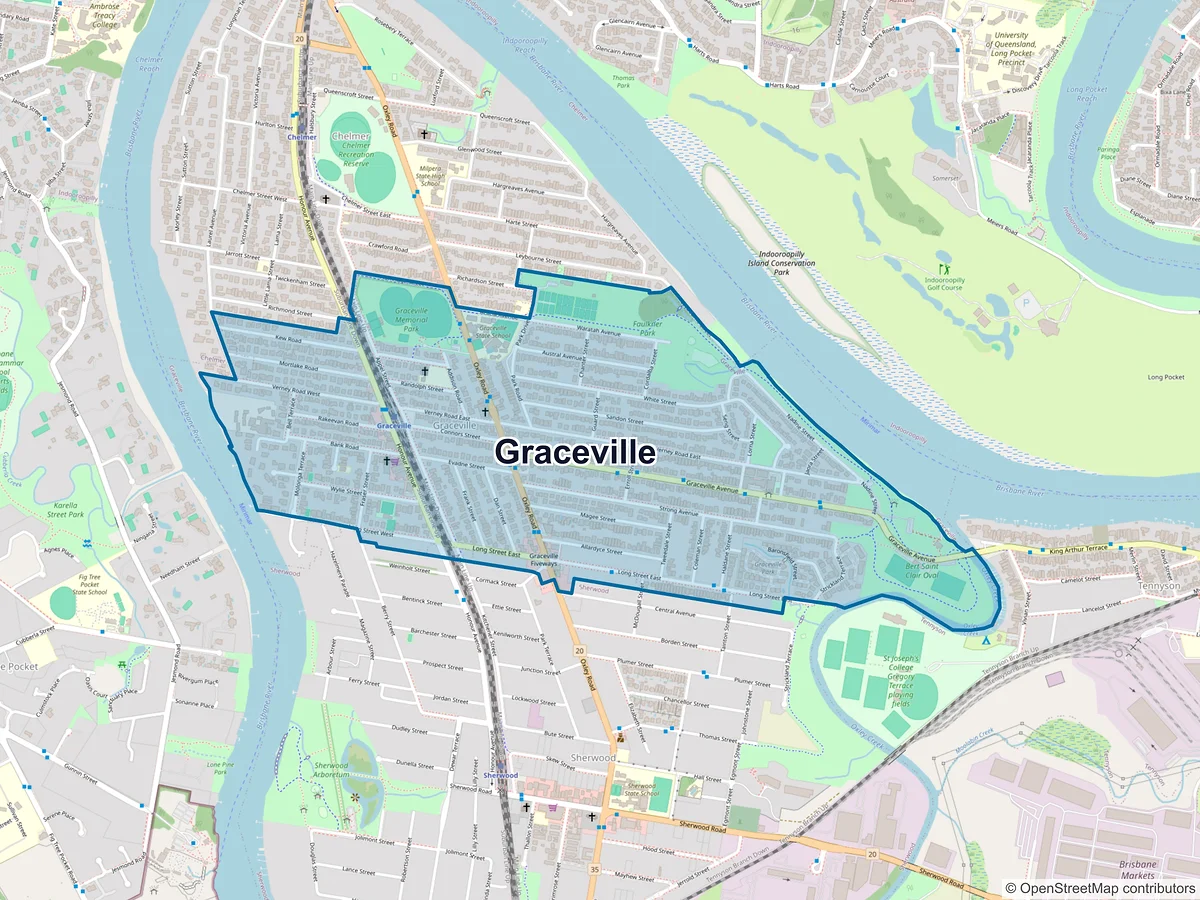 Map of Graceville, QLD, Australia