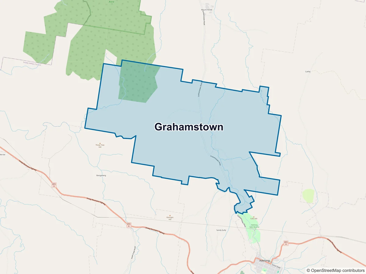 Map of Grahamstown, NSW, Australia