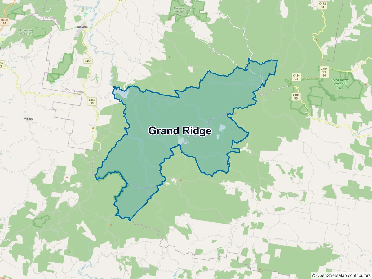 Map of Grand Ridge, VIC, Australia