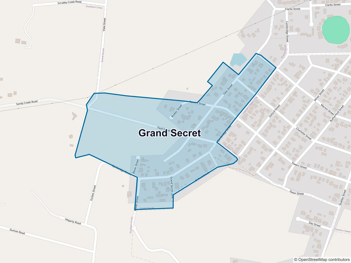 Map of Grand Secret, QLD, Australia