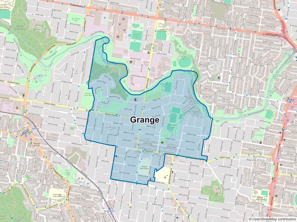 Map of Grange, QLD, Australia