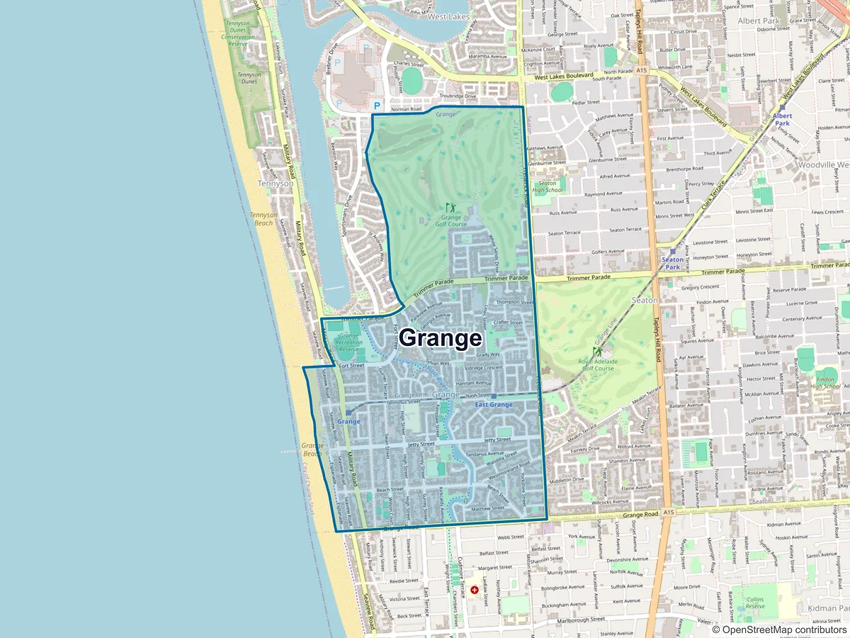Map of Grange, SA, Australia
