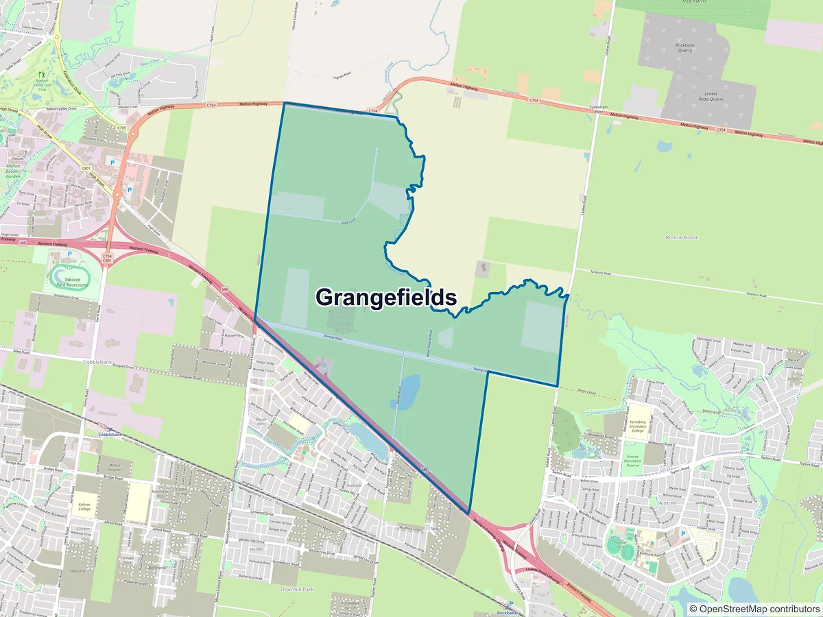 Map of Grangefields, VIC, Australia