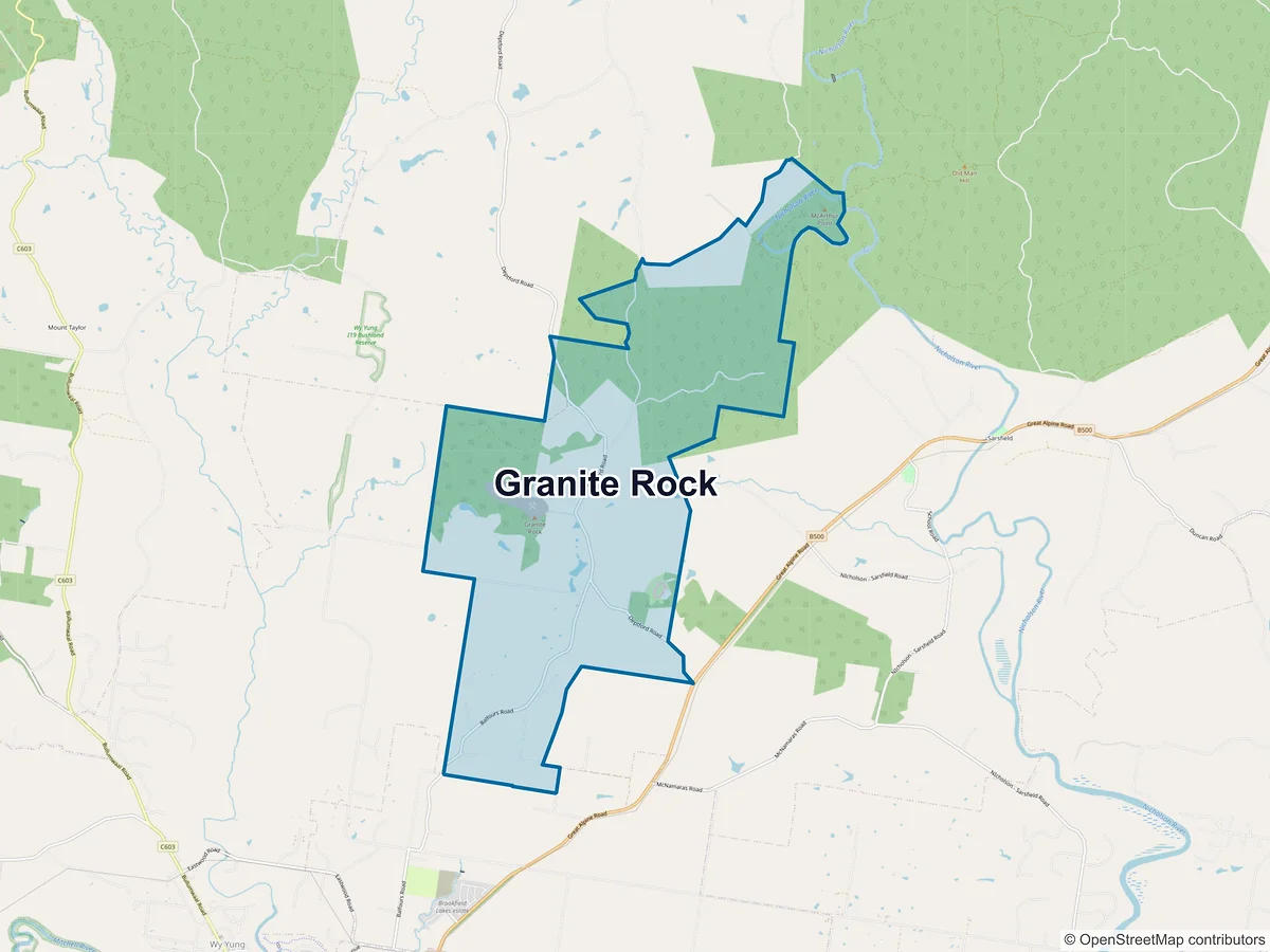 Map of Granite Rock, VIC, Australia