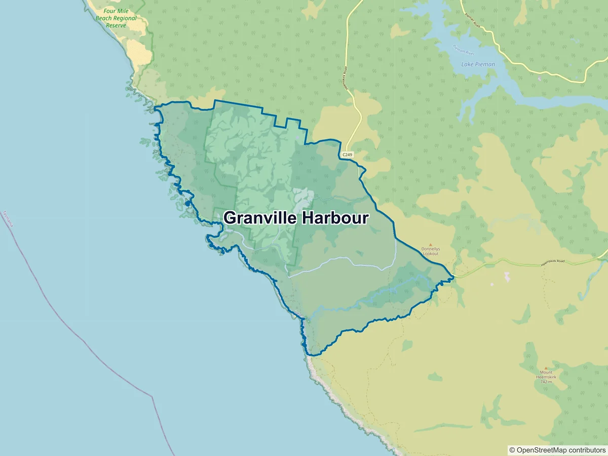 Map of Granville Harbour, TAS, Australia