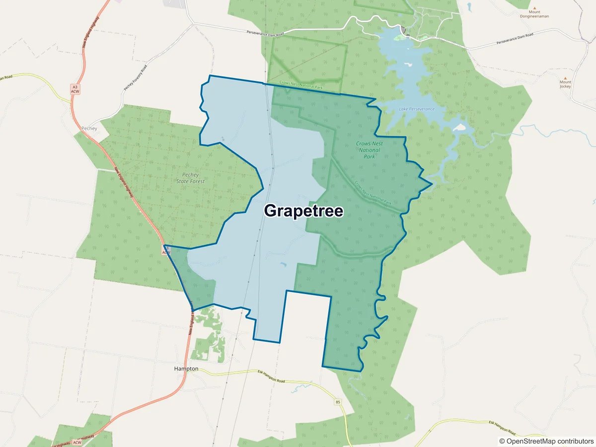 Map of Grapetree, QLD, Australia