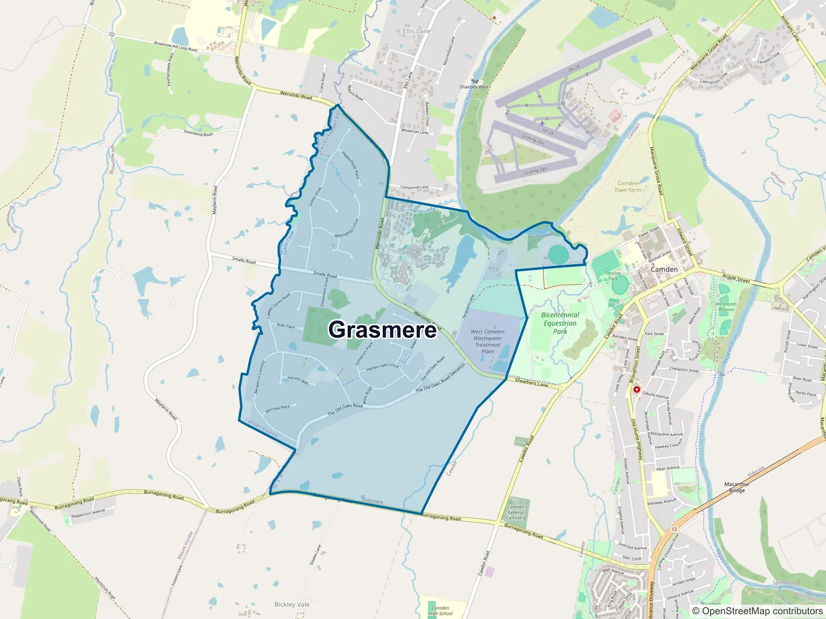 Map of Grasmere, NSW, Australia