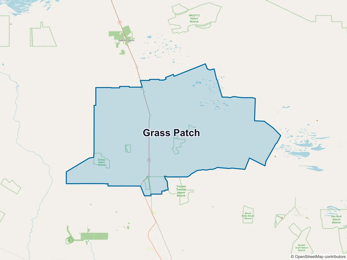 Map of Grass Patch, WA, Australia