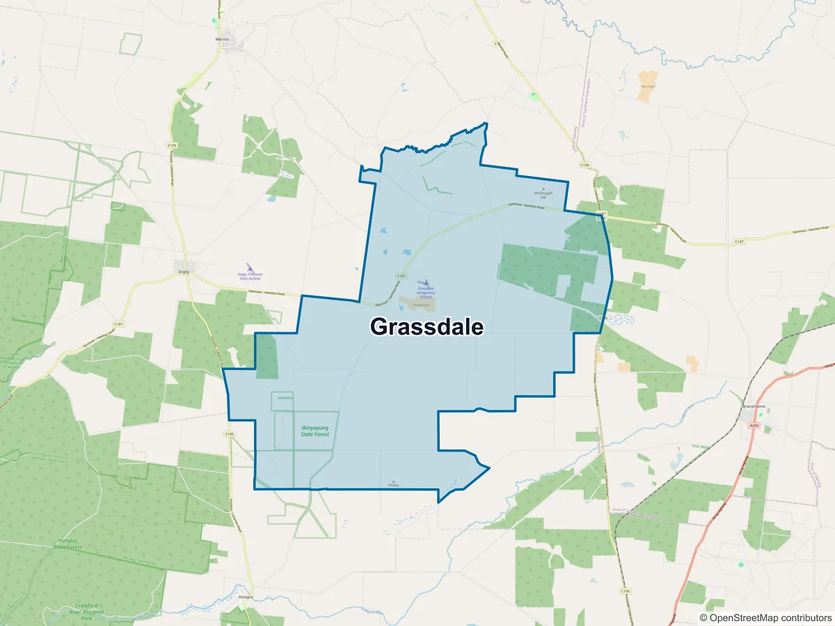 Map of Grassdale, VIC, Australia