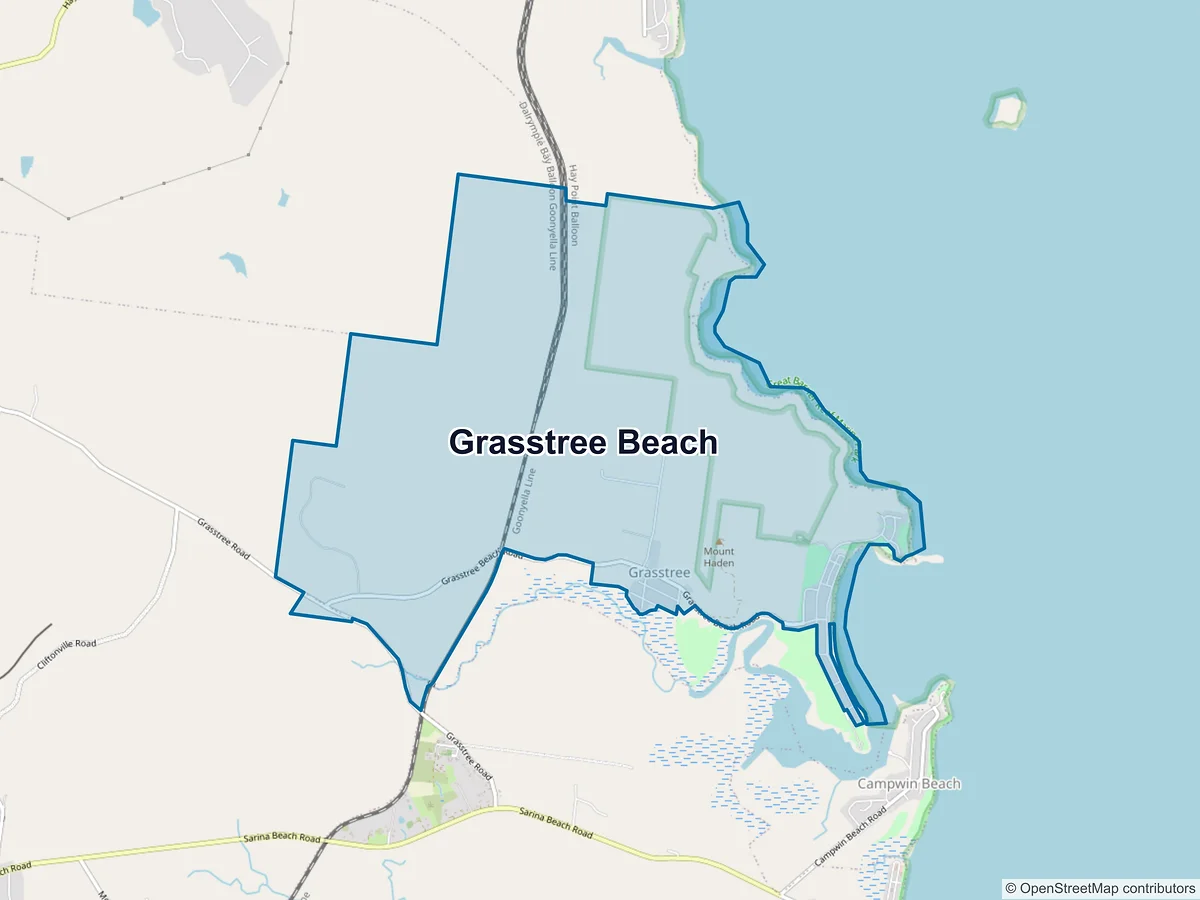 Map of Grasstree Beach, QLD, Australia