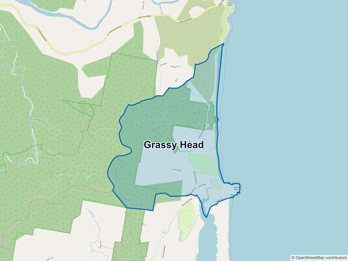 Map of Grassy Head, NSW, Australia