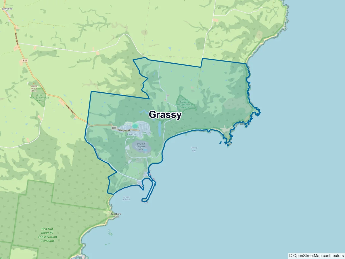 Map of Grassy, TAS, Australia