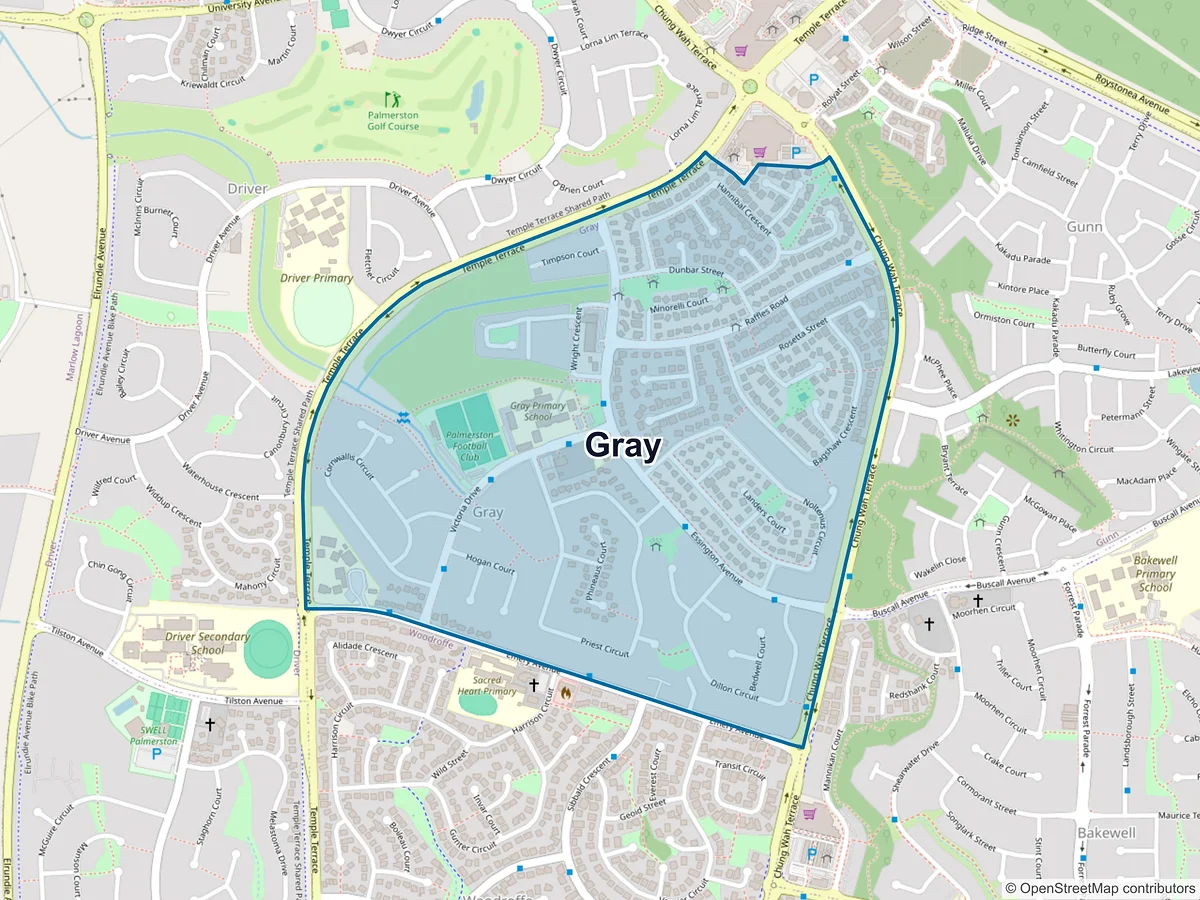 Map of Gray, NT, Australia