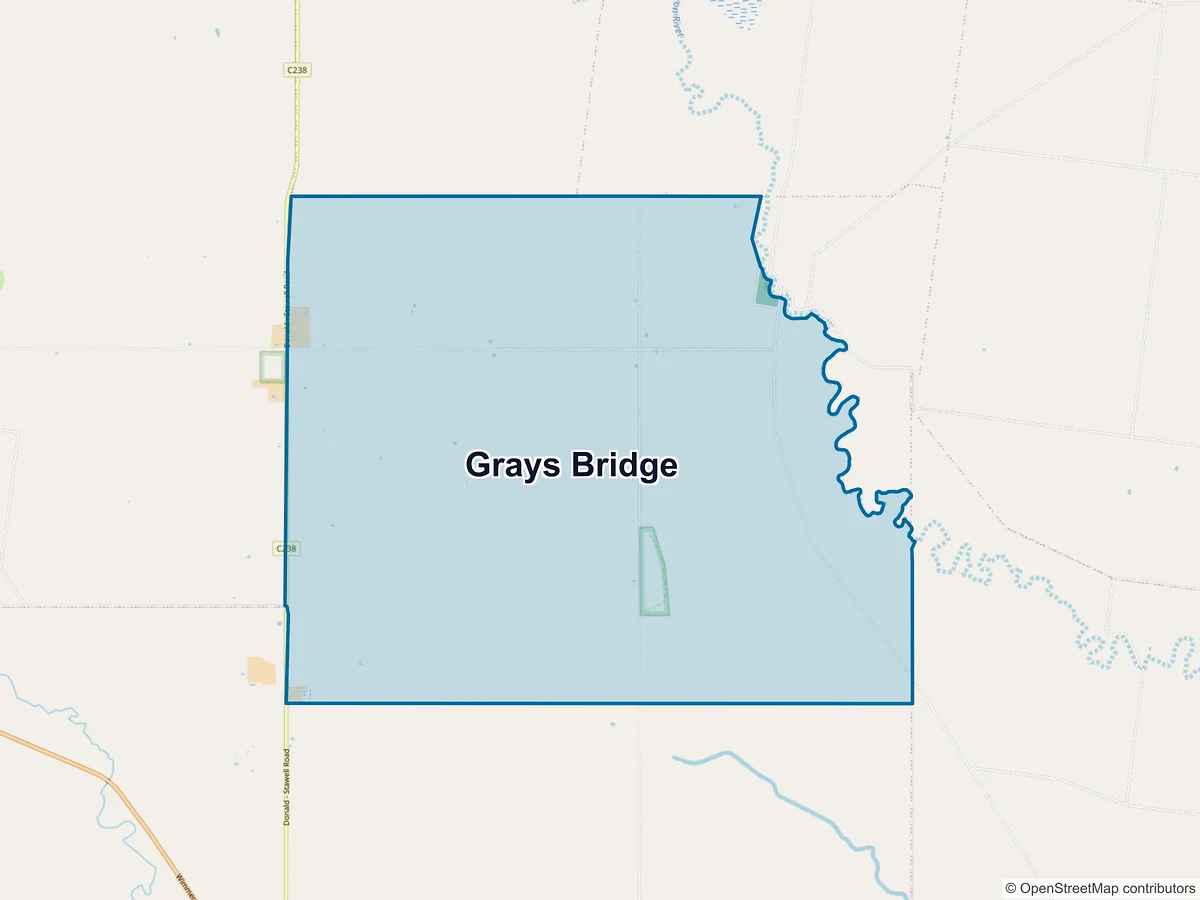Map of Grays Bridge, VIC, Australia