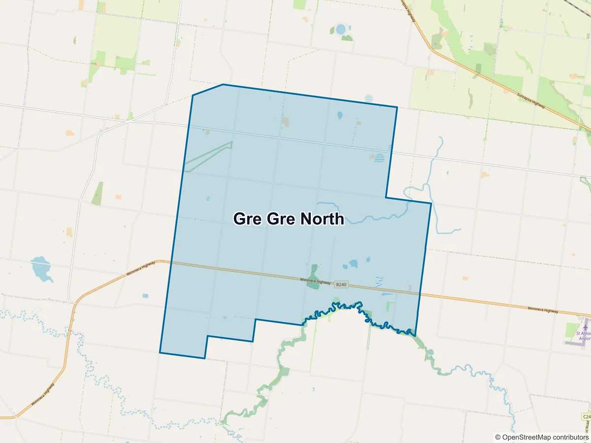 Map of Gre Gre North, VIC, Australia