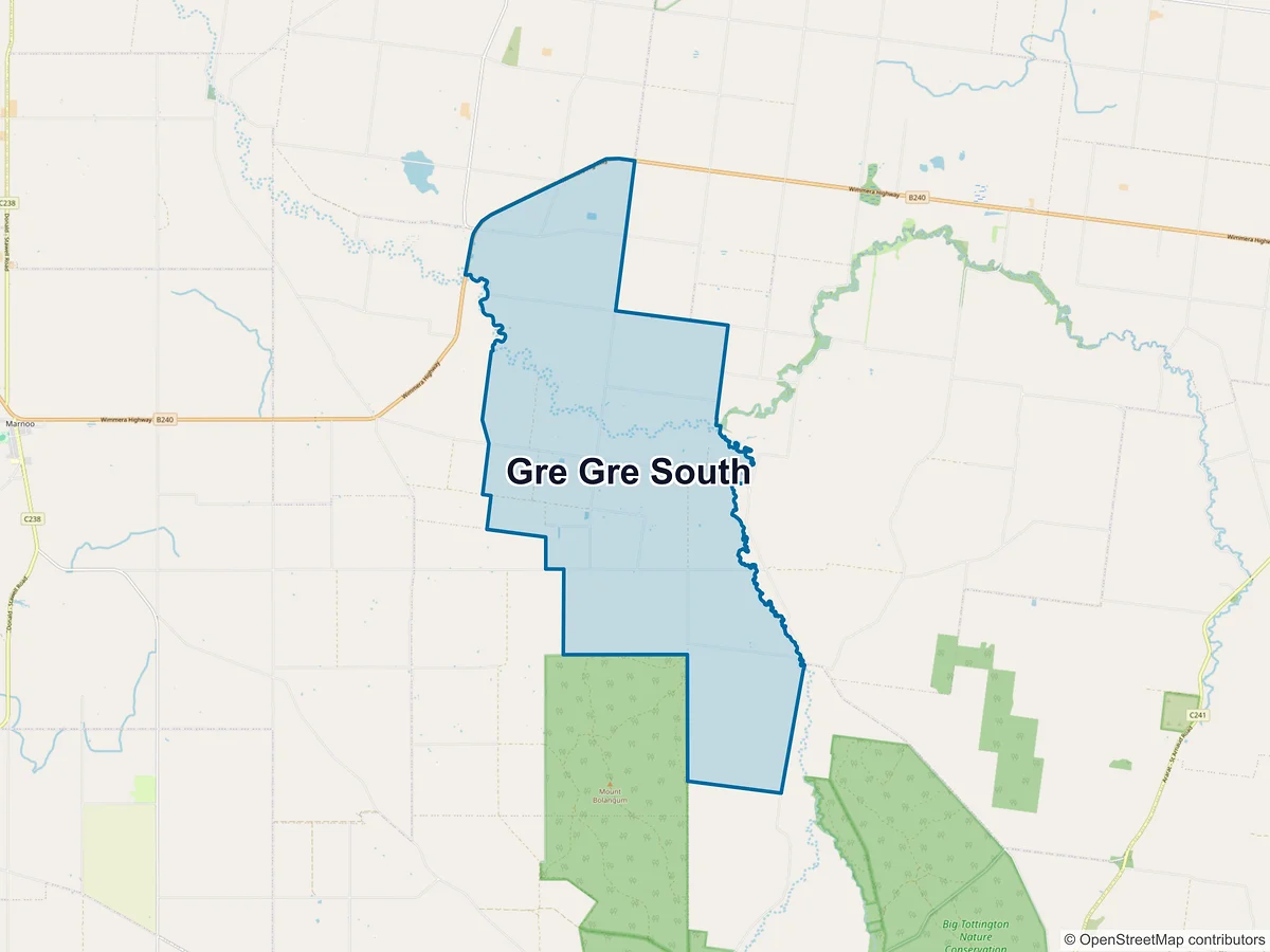 Map of Gre Gre South, VIC, Australia