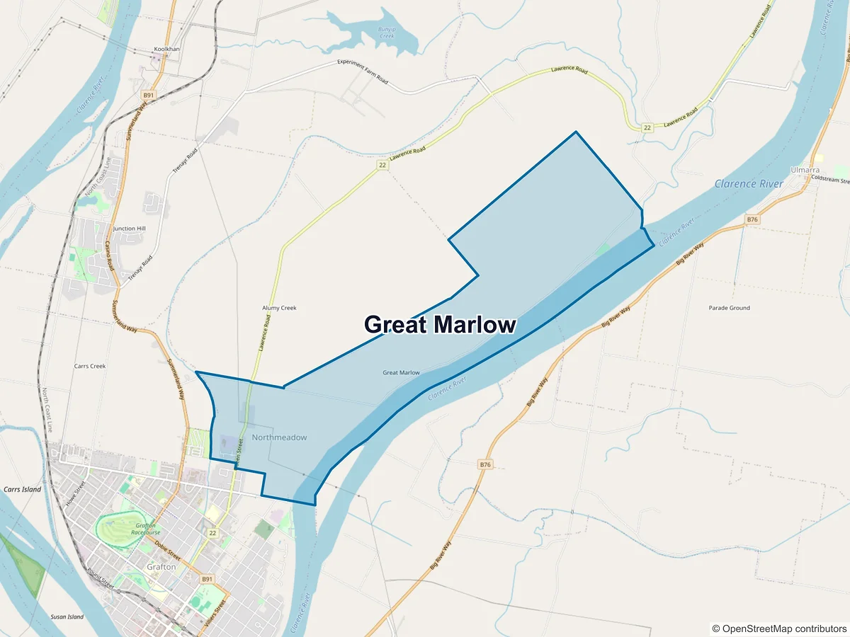 Map of Great Marlow, NSW, Australia
