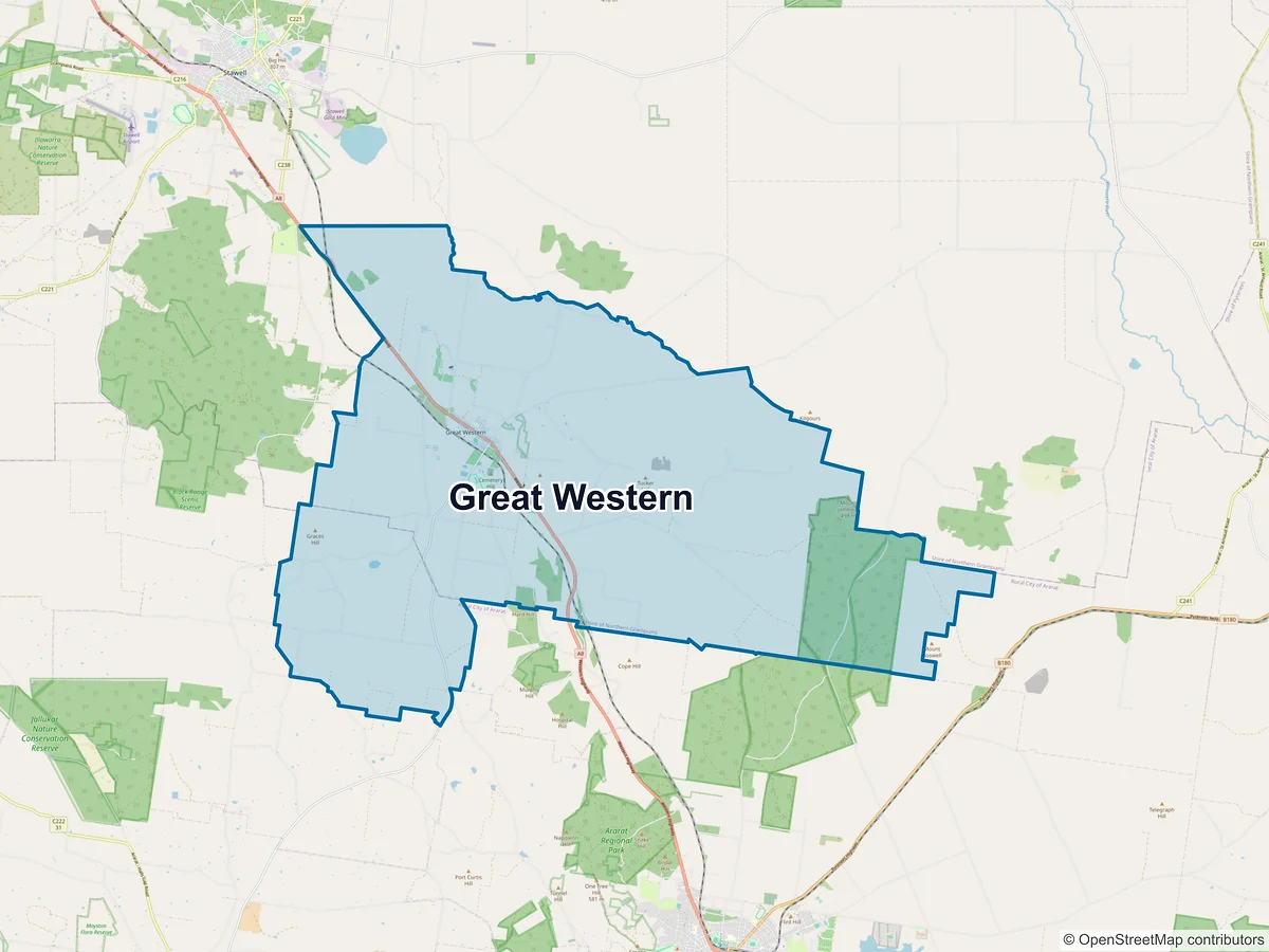 Map of Great Western, VIC, Australia