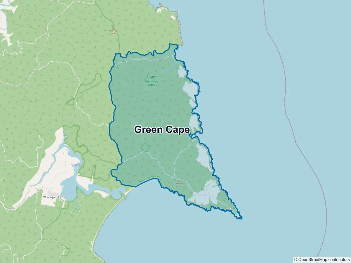Map of Green Cape, NSW, Australia