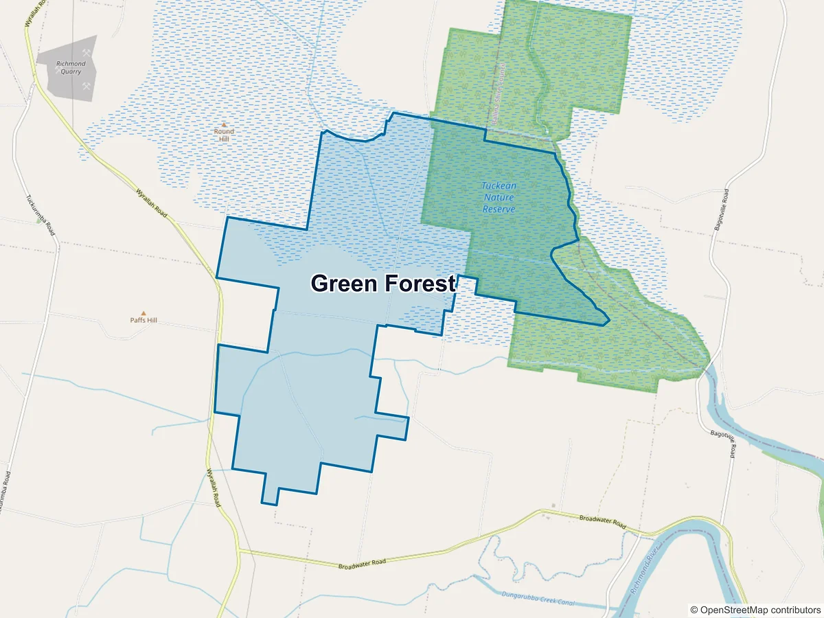 Map of Green Forest, NSW, Australia