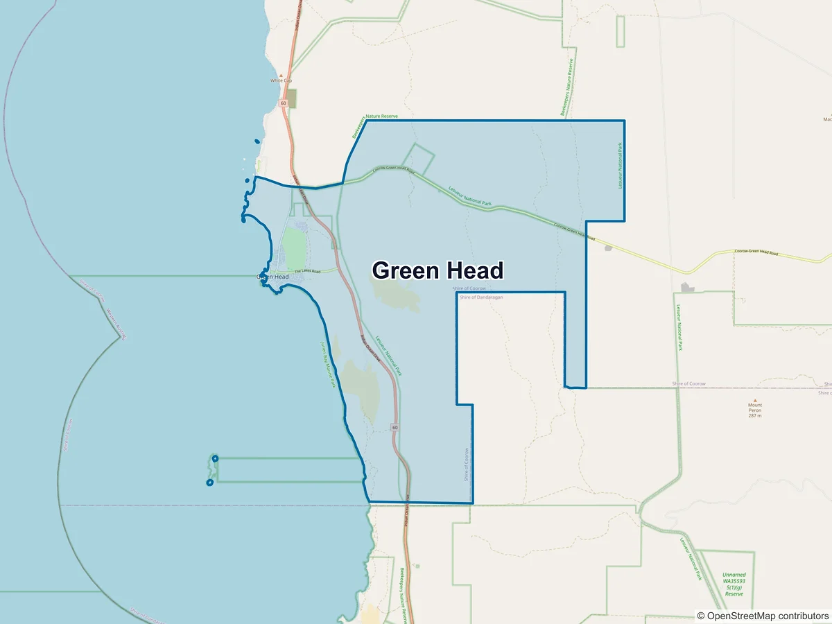 Map of Green Head, WA, Australia