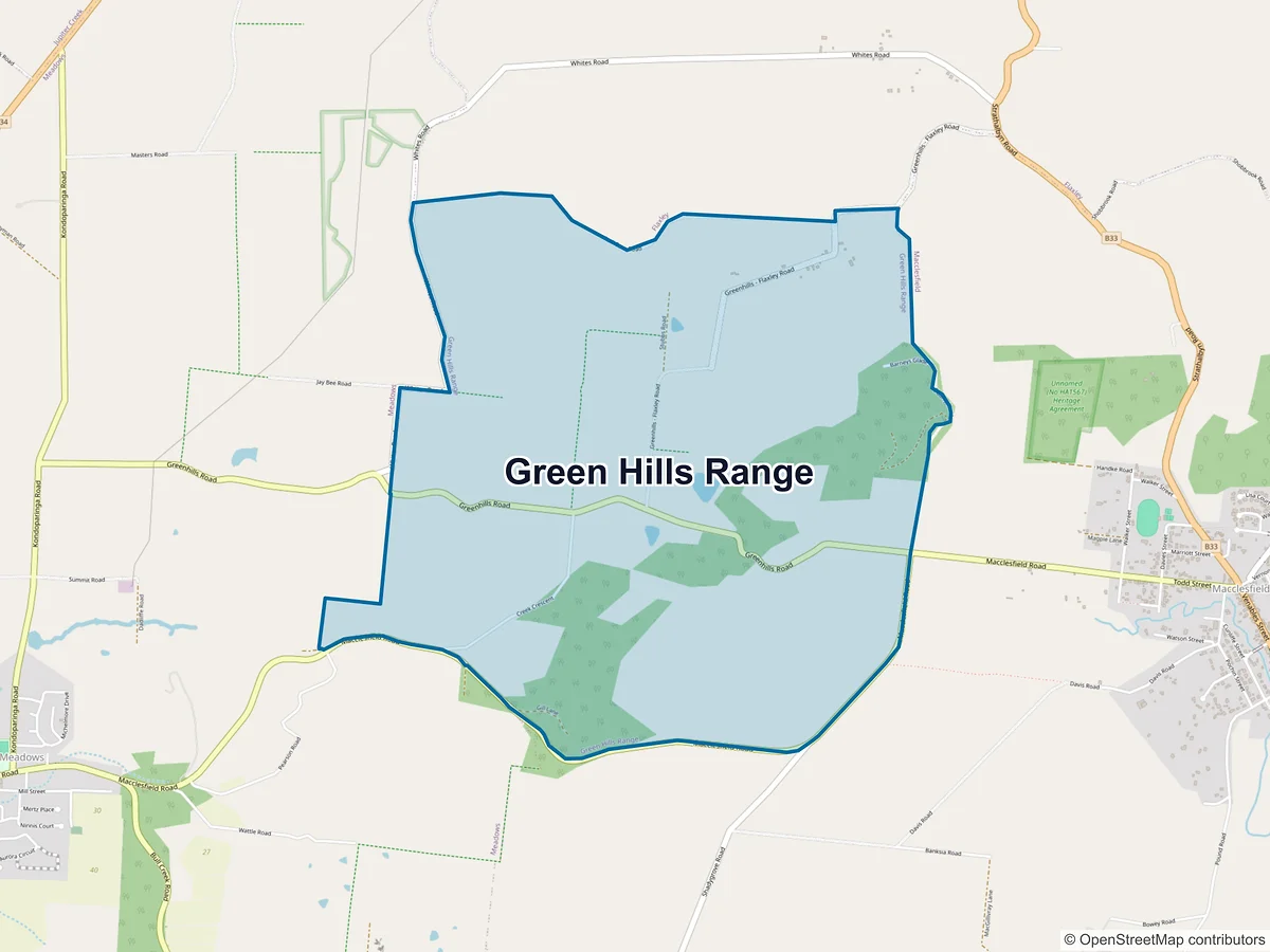 Map of Green Hills Range, SA, Australia