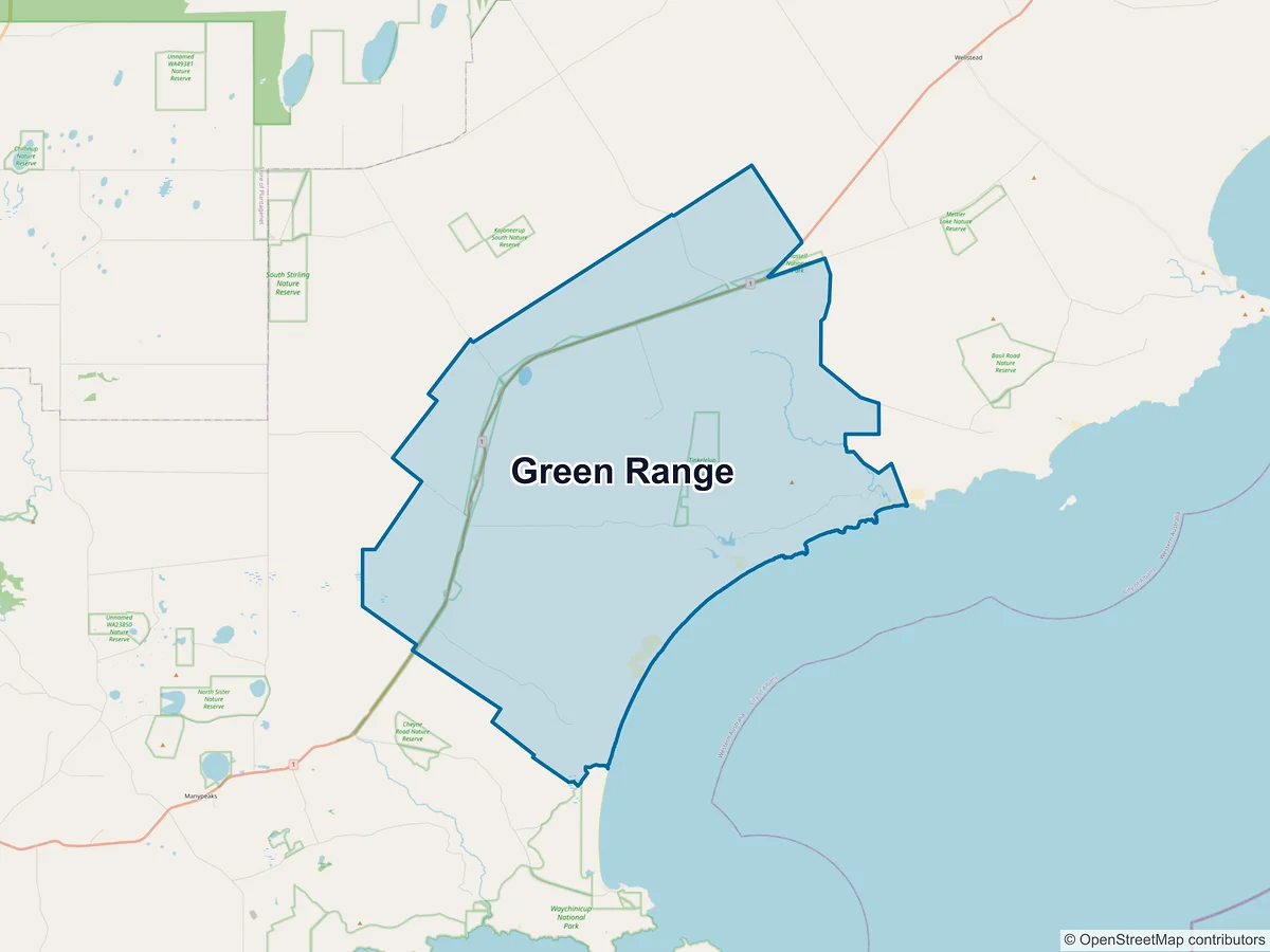 Map of Green Range, WA, Australia