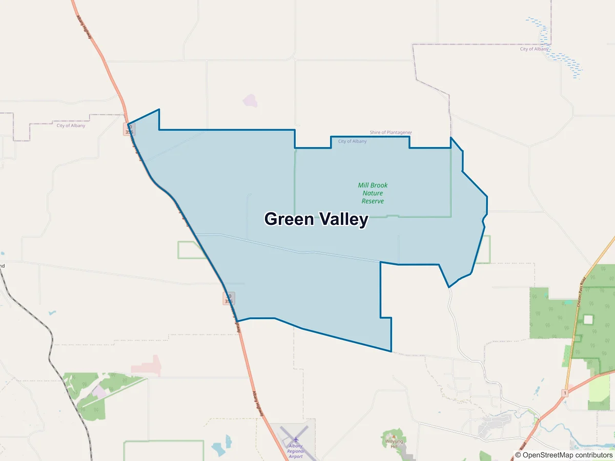 Map of Green Valley, WA, Australia