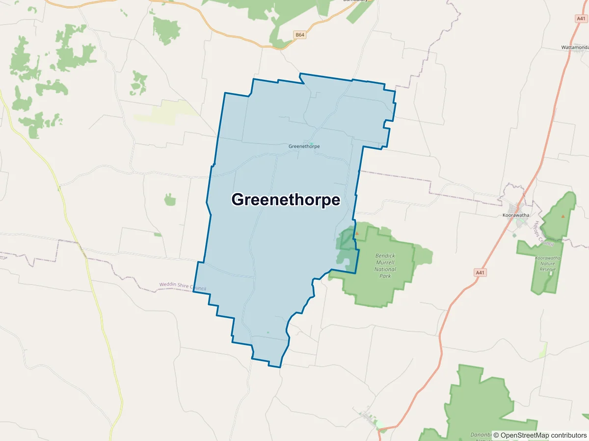 Map of Greenethorpe, NSW, Australia